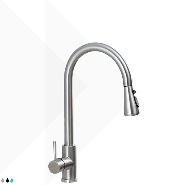 Torneira Monocomando Gourmet Modern - Aço Escovado