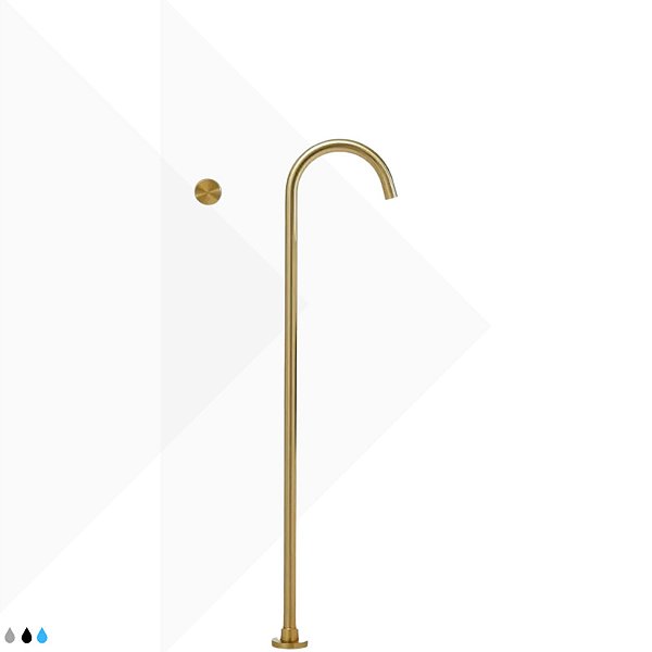 Torneira de Piso Montreal manopla separada - Ouro Escovado