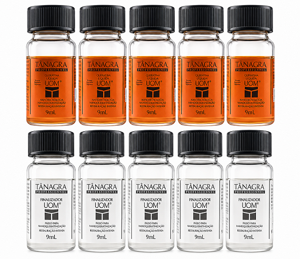 Caixa Mista de Flaconetes - Queratina e Finalizador UOM 9ml com 10 unid