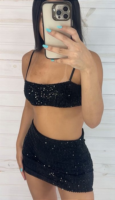 CONJUNTO TOP RETO PAETE PRETO