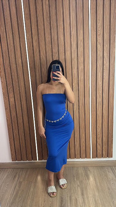 VESTIDO LETICIA MIDI AZUL