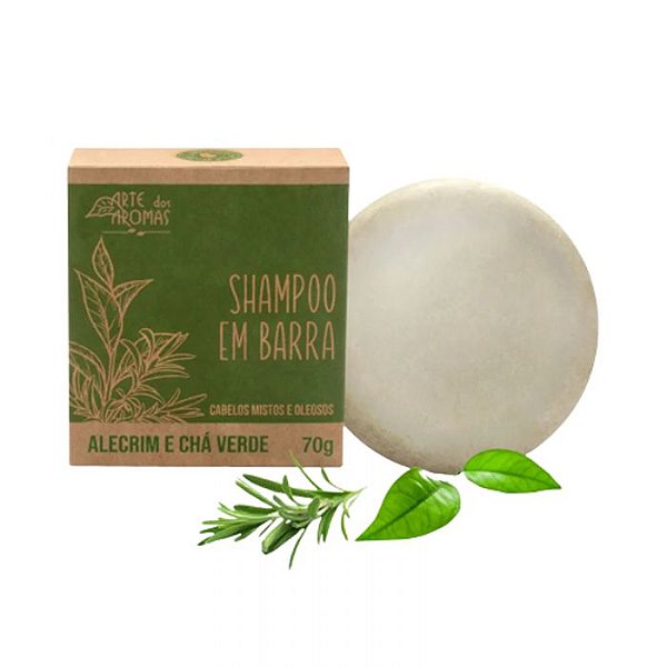 Shampoo em Barra de Alecrim e Cha Verde - Arte dos Aromas - 70g