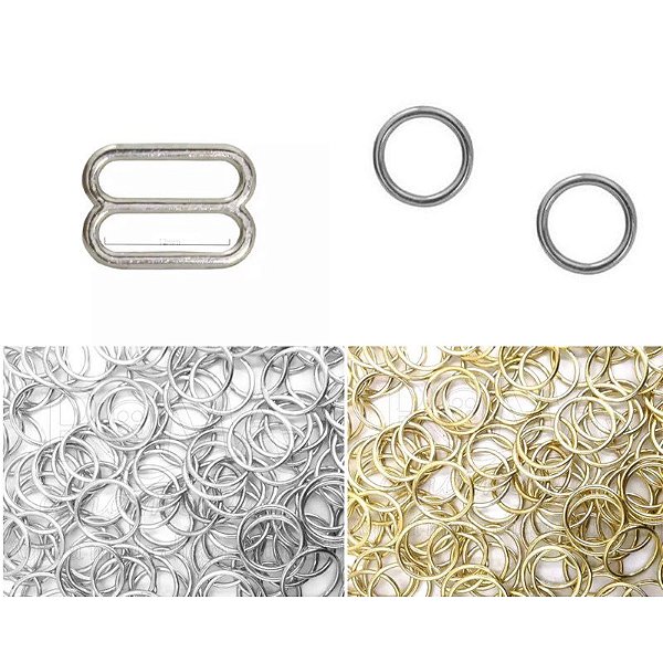 REGULADOR E ARGOLA 13MM (100 PARES) PARA SUTIÃ