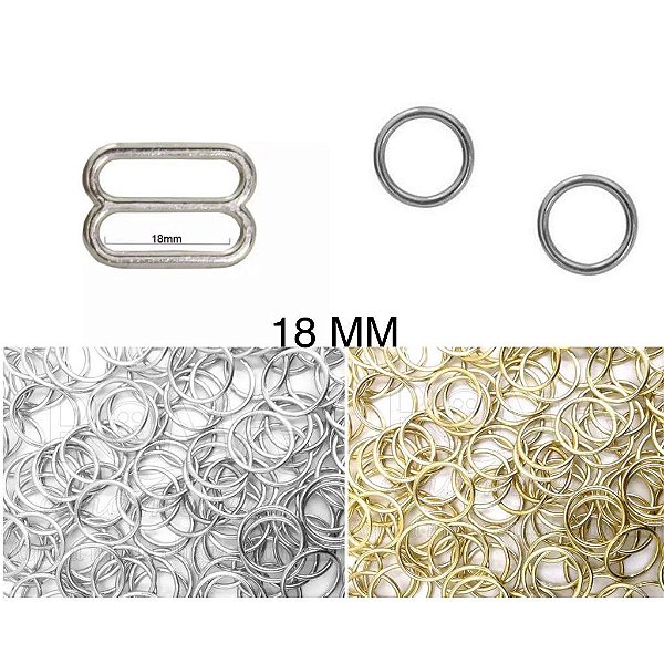 REGULADOR E ARGOLA 18MM (50 PARES) P/ SUTIÃ ALÇA