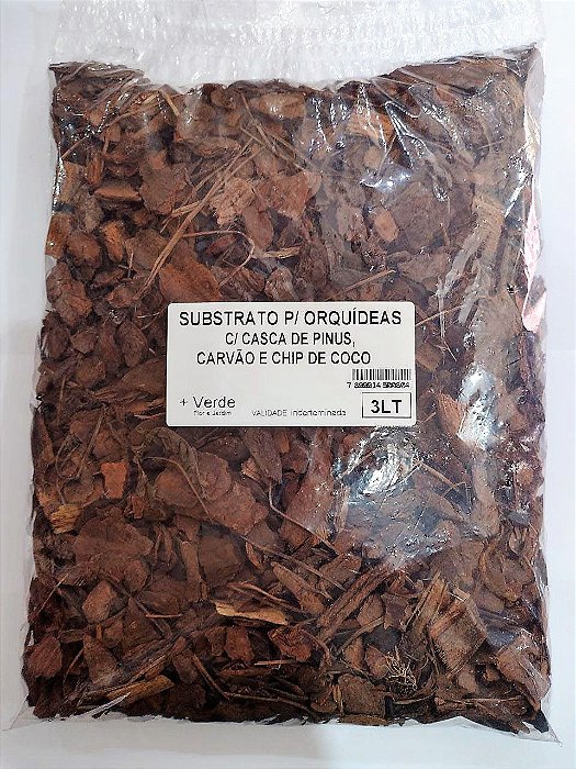 3 Litros Substrato Para Orquídeas com Casca de Pinus Carvão e Chip de Coco