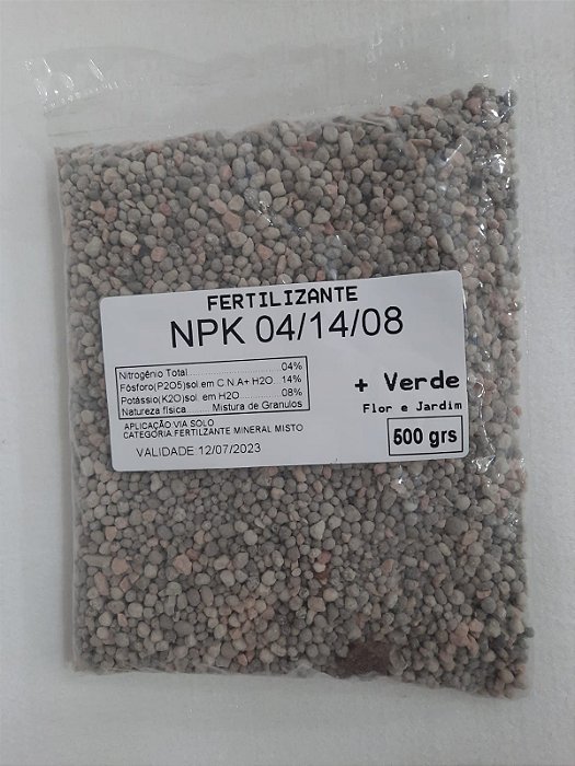 ADUBO FERTILIZANTE NPK 04 14 08 500 GRAMAS