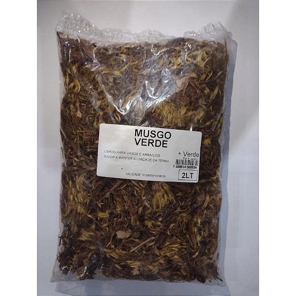 2 Litros Musgo Verde para arranjos artificiais ou naturais complemento de arranjos e decoração.