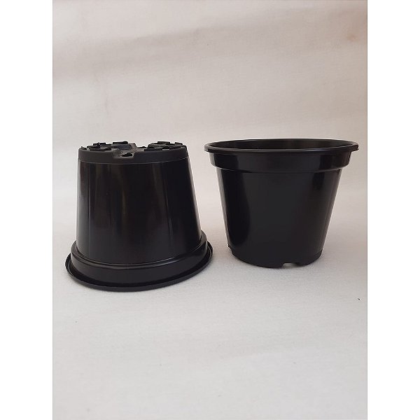 VASO POTE 15 KIT COM 10 PRETO REFORÇADO PARA MUDAS PLANTAS FLORES