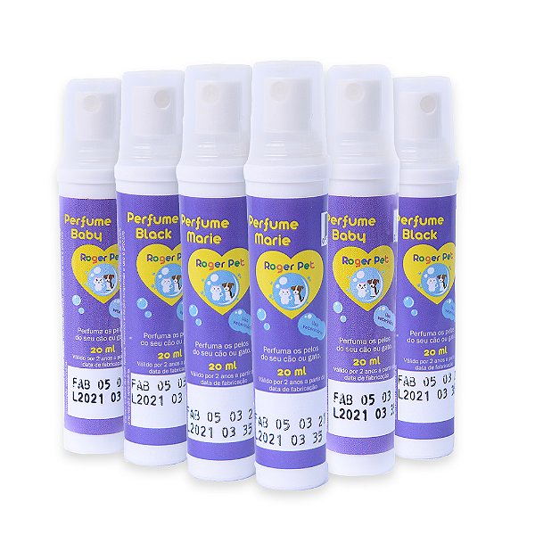 Display Perfume Roger Pet 20ml 6 Un - 2 Black 2 Baby 2 Marie