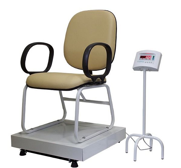 Balança Digital com Cadeira na Plataforma 60x60 300kg Divisão 50g W-300 Confort Welmy