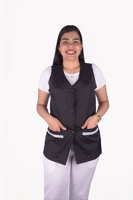 Avental Cavado C/ Bordado Inglês em Oxford