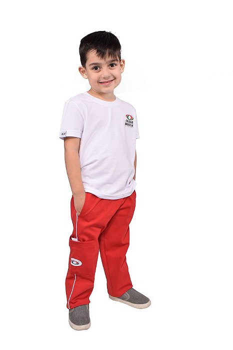 BRA018 -Ed Infantil- Calça Unissex Helanca - Vermelho