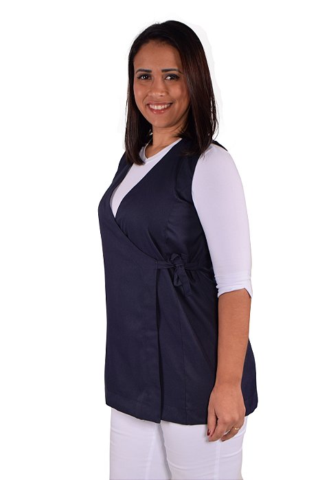 Avental Feminino Transpassado com Laço em Gabardine