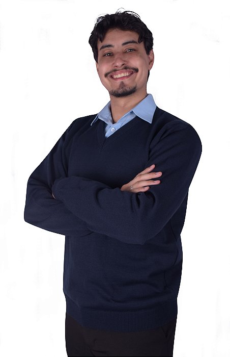 Suéter Masculino de Lã Gola V