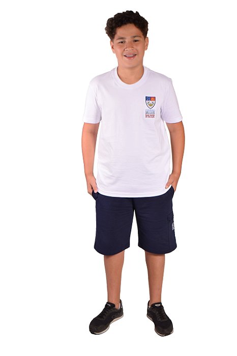 Colégio São Luis -Camiseta Manga Curta Slim 100% Algodão (Logo Bordado) - CSL001
