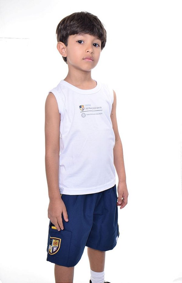 SFX011 - Camiseta Cavada Meia Malha Unissex  Ed Infantil e E fund I - Branco