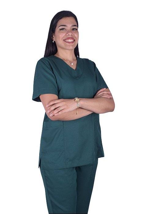 Conjunto Cirúrgico Feminino Liso S/ Touca em Gabardine