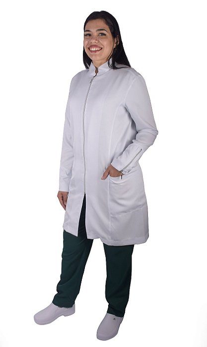 Avental Feminino C/ Zíper em Gabardine