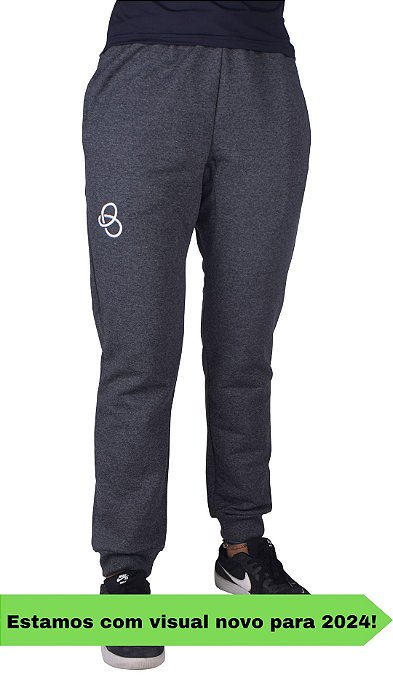 (D)BRA040 - Calça Jogger Unissex Moletom S/Felpa - Grafite (Ensino Médio)