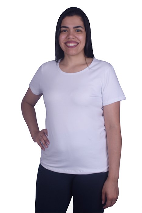 Camiseta Feminina M/Curta Decote U em P.V