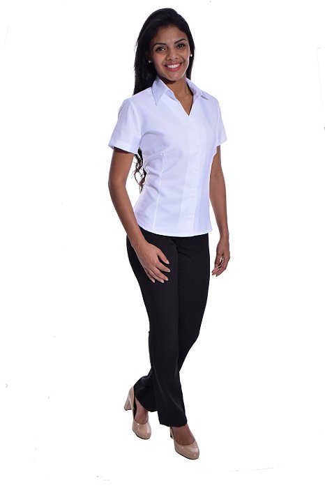 Camisa Social Feminina M/Curta em Ergonomic