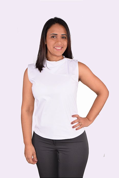 Camisa Social Feminina Cavada em Tricoline Ibiza