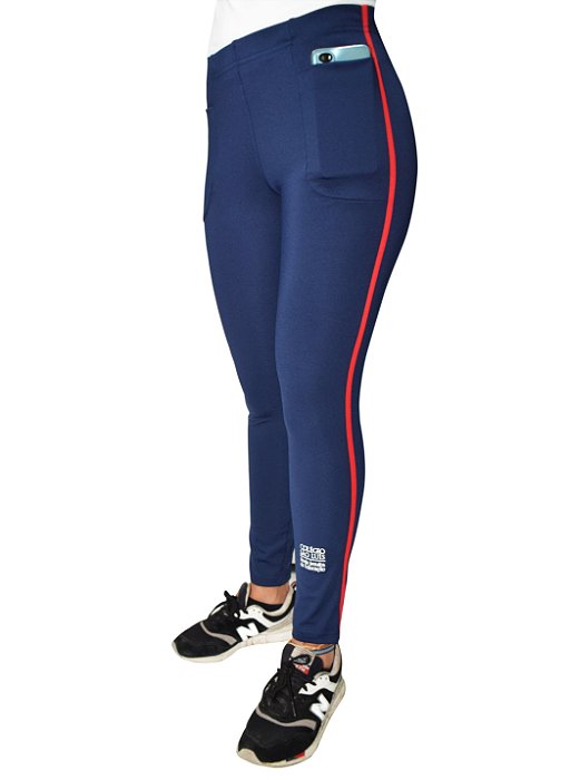 (A) Colégio São Luís - Calça Legging C/Vies Vermelho - CSL046