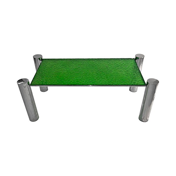 MESA DE CENTRO TIAGO - INOX E MARTELADO