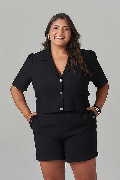 Blusa Liocel Manga Curta Preto