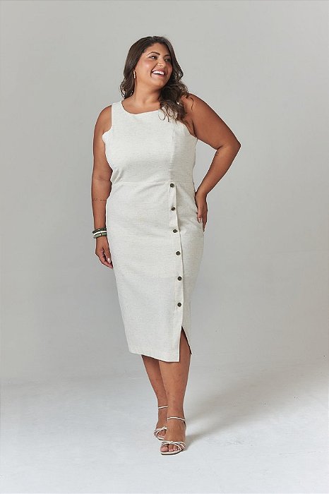 Vestido Midi Linho Off