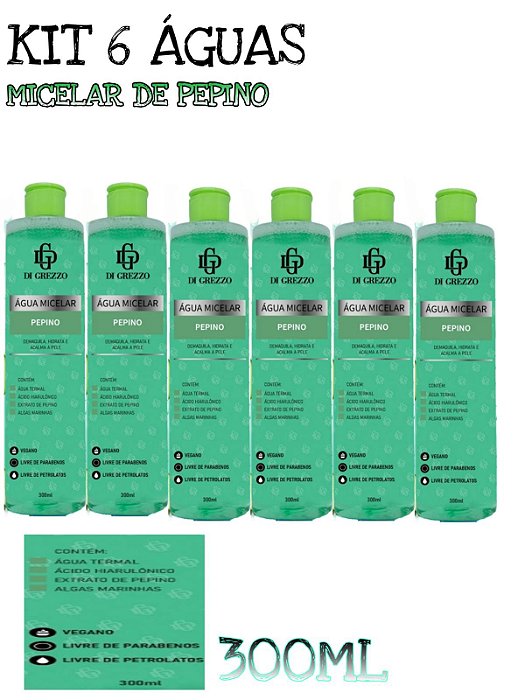 KIT 6 AGUA MICELAR PEPINO DI GREZZO