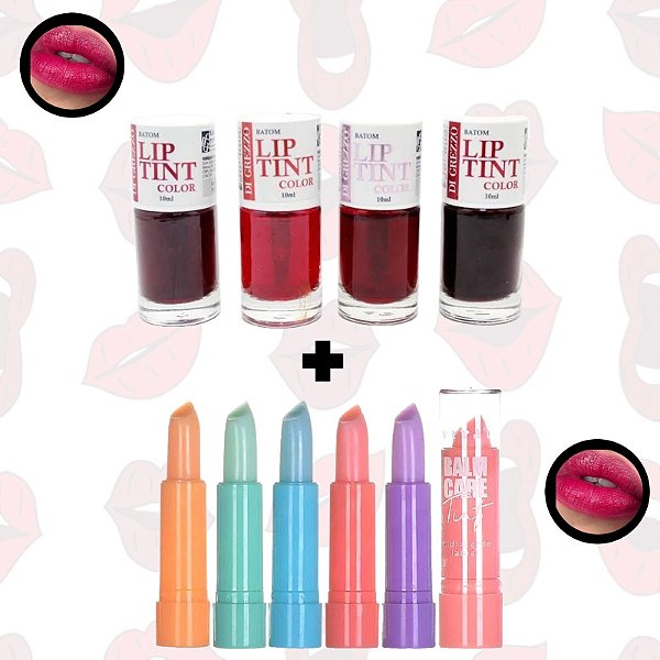 Kit Boca Hidratada e Corada- Lip Tint Color Di Grezzo + Balm Care Tint Vivai