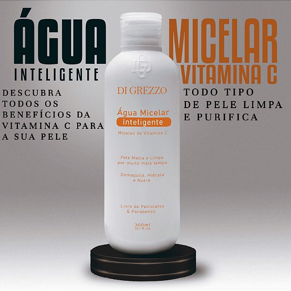 Água Micelar Micelas de Vitamina C Di Grezzo- Pele Macia e Limpa