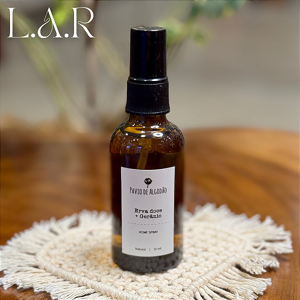 Home Spray Natural Erva Doce e Gerânio 50 ml - Equilíbrio e Bem-estar