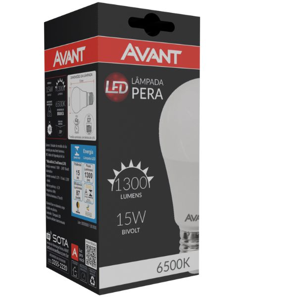 LAMPADA LED BRANCA 6500K 15W AVANT