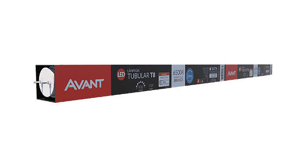 LAMPADA LED TUBULAR 60CM T8 BRANCA 6500K 9W AVANT