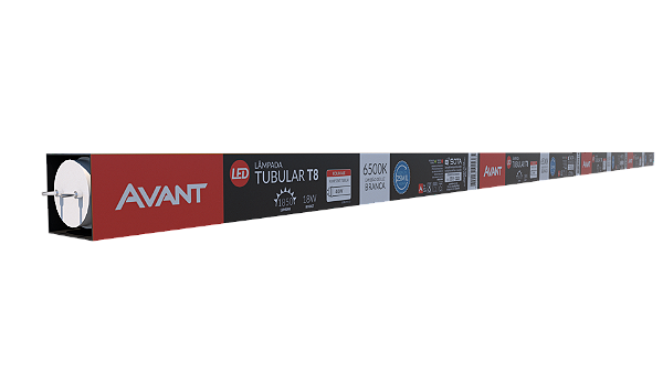 LAMPADA LED TUBULAR 120CM T8 BRANCA 6500K 18W AVANT