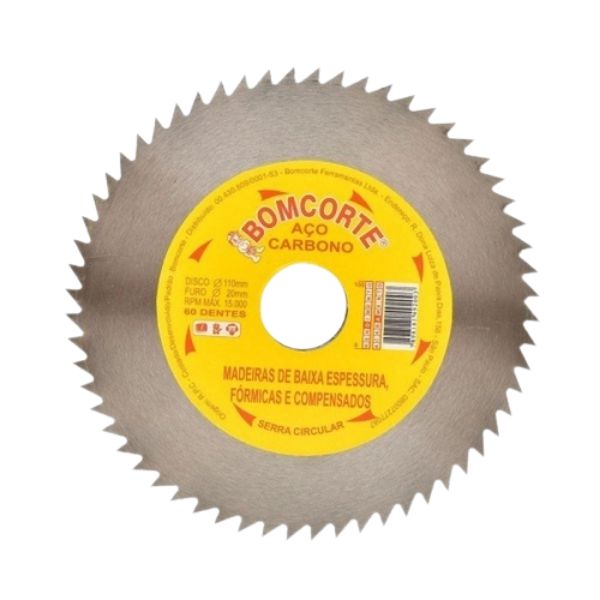 Disco de Corte de Madeira 4 1/2X20mm 60 dentes - Bom Corte