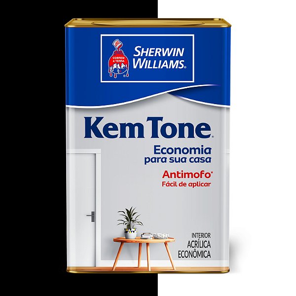 TINTA KEMTONE PRETO 18L - SHERWIN-WILLIAMS