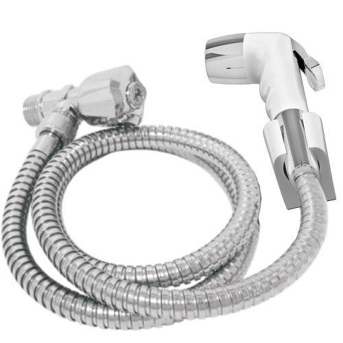 DUCHA HIGIÊNICA COM RABICHO INOX CROMADA/BRANCA - LEÃO METAIS