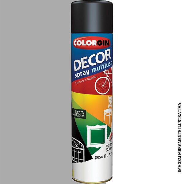TINTA SPRAY DECOR CINZA 360ML         -COLORGIN