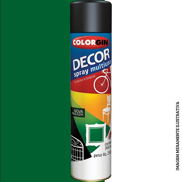 TINTA SPRAY DECOR VERDE 360ML         -COLORGIN