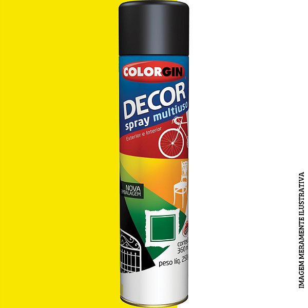 TINTA SPRAY DECOR AMARELO 360ML          -COLORGIN
