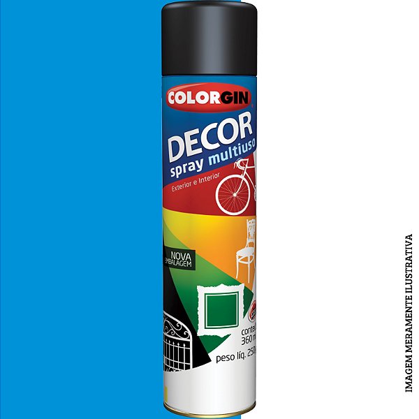 TINTA SPRAY DECOR AZUL MEDIO 360ML       -COLORGIN