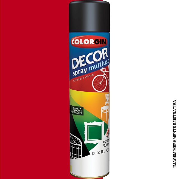 TINTA SPRAY DECOR VERMELHO 360ML         -COLORGIN