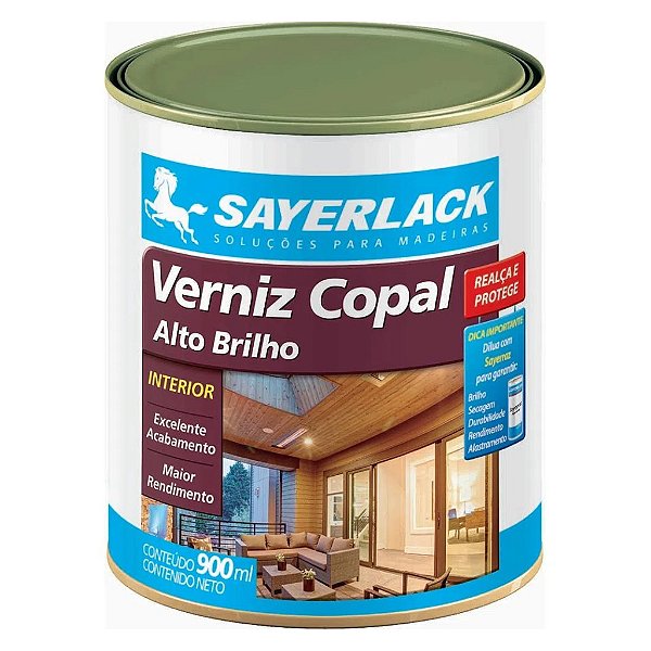 VERNIZ COPAL ALTO-BRILHO INTERIOR 900ml - SAYERLACK