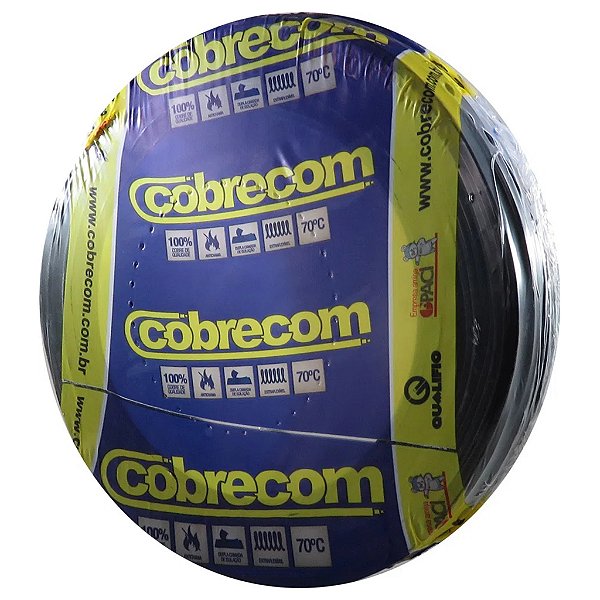 CABO FLEXÍVEL 4mm² 750V PRETO 100M - Cobrecom
