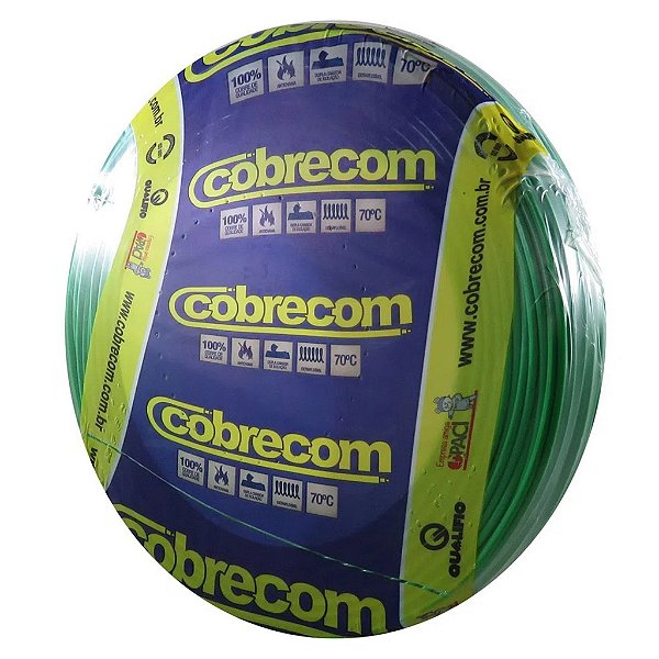 CABO FLEXÍVEL 4mm² 750V VERDE 100M - Cobrecom