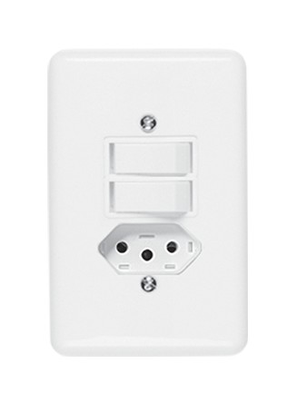 INTERRUPTOR 2S + TOMADA 10A STYLUS - ILUMI