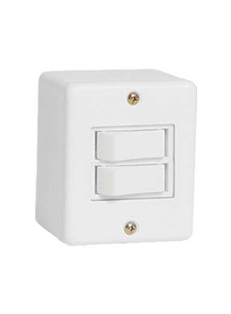 INTERRUPTOR 2S SIMPLES SOBREPOR SISTEMA X BRANCO - ILUMI